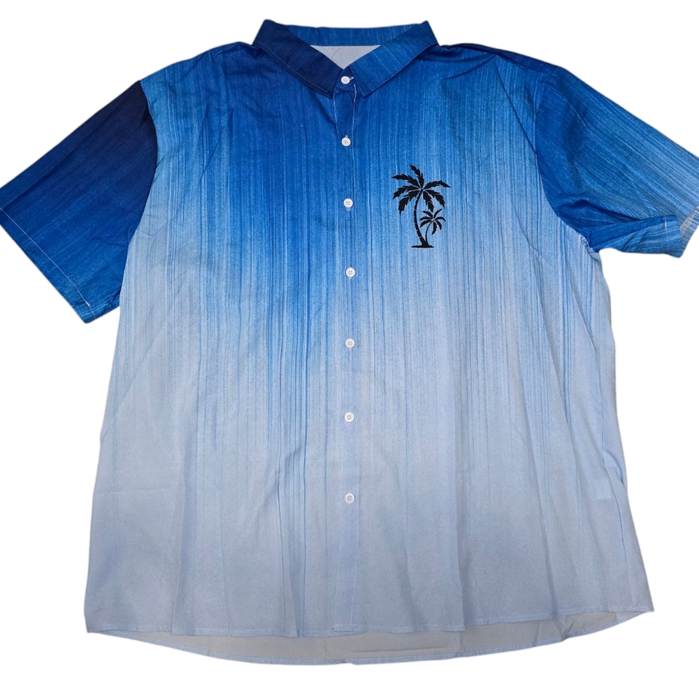Pre-Owned Men’s Size 3XL Ombre Collared Shirt Short Sleeve Button-Up Unbranded